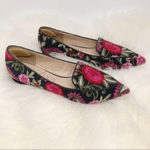 Sole Society Camilla embroidered pointed toe flat
